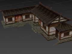 游戏古典民居房屋3D模型