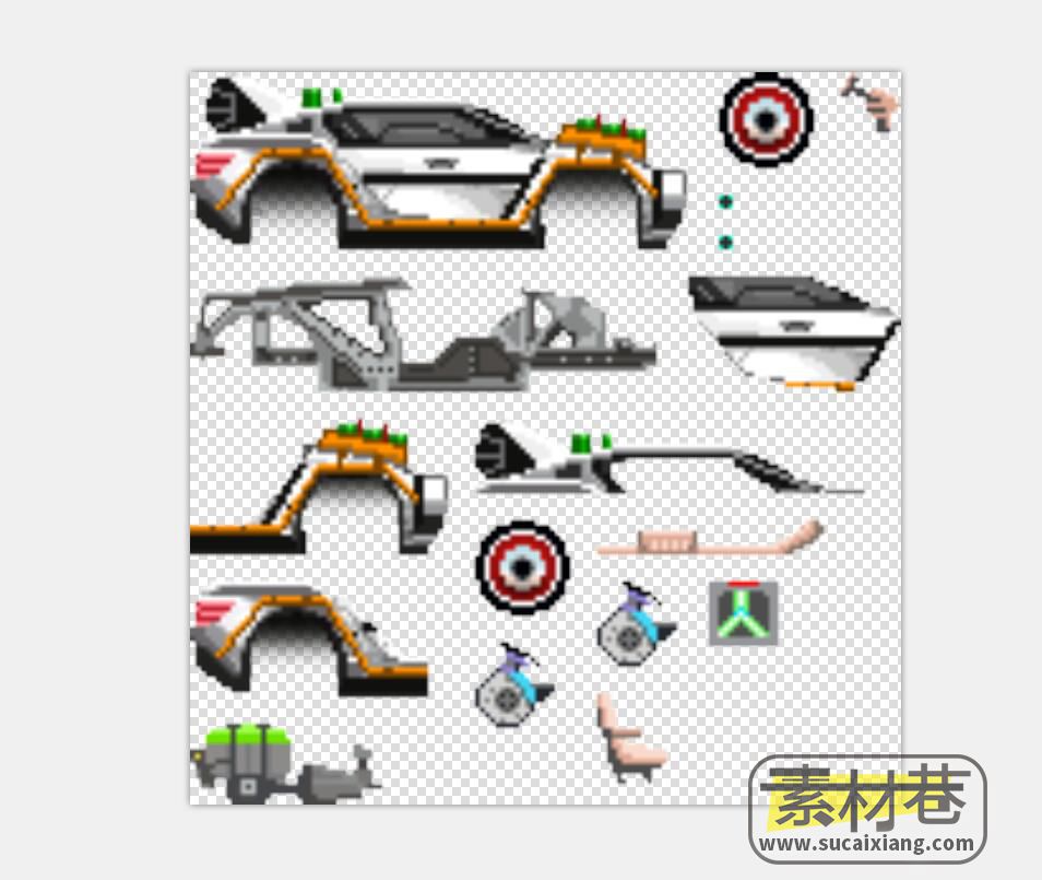 2D像素风格模拟经营游戏汽车制造厂素材