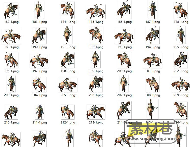 2d横版策略游戏三国群英传5人物船只马匹序列帧素材