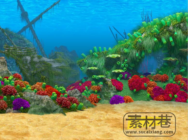 2D海洋冒险游戏美人鱼历险记素材