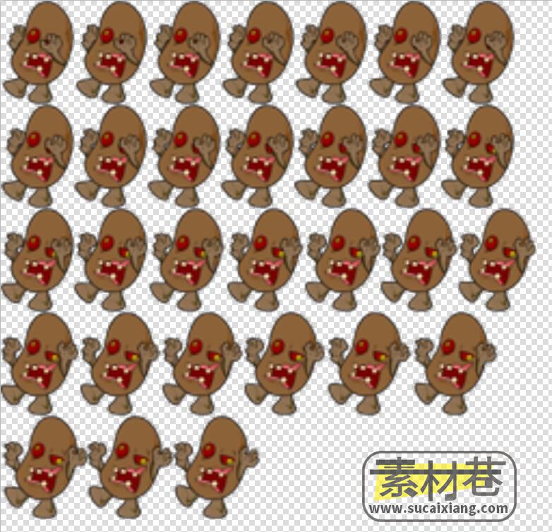 2D游戏土豆怪物素材