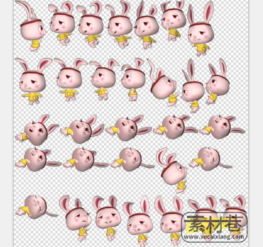 2D休闲跑酷游戏米咻兔素材