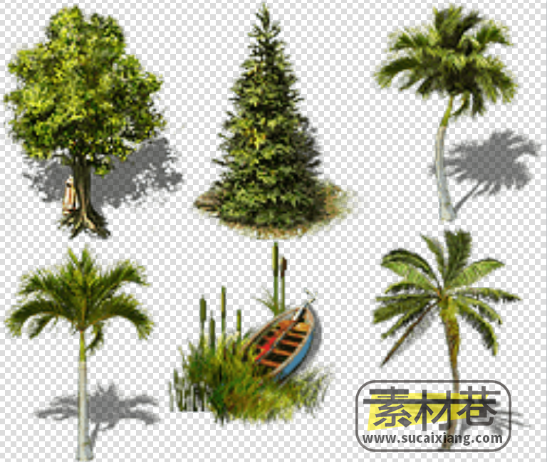 2D各种树木游戏素材