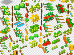 2D卡通树木农作物地块游戏素材