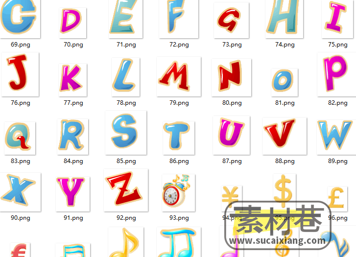 2d数字字母音符游戏素材