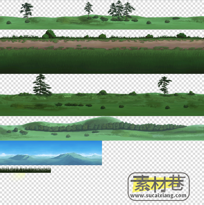 2d武士题材横版卷轴动作游戏场景素材
