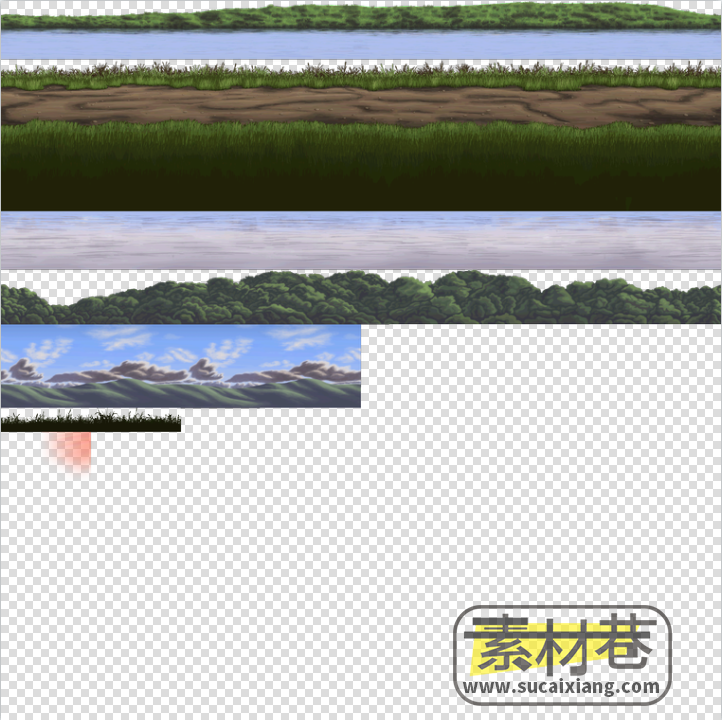 2d武士题材横版卷轴动作游戏场景素材