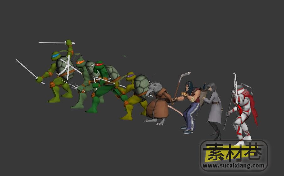 忍者神龟游戏角色3D模型集合