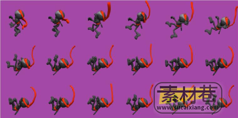 2D忍者跳跃跑酷游戏素材