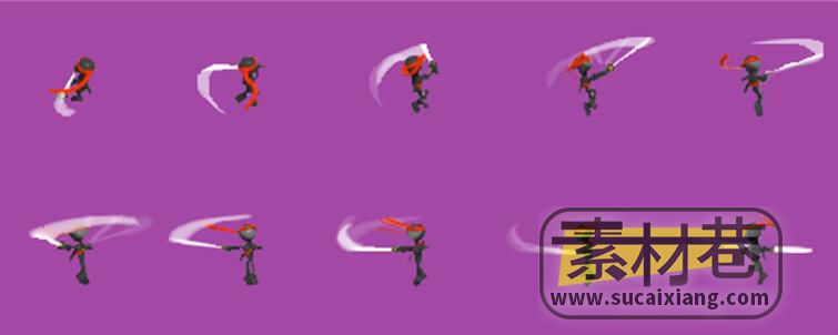2D忍者跳跃跑酷游戏素材