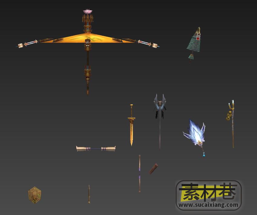 仙侠玄幻游戏圣王人物怪物角色兵器物品3D模型集合
