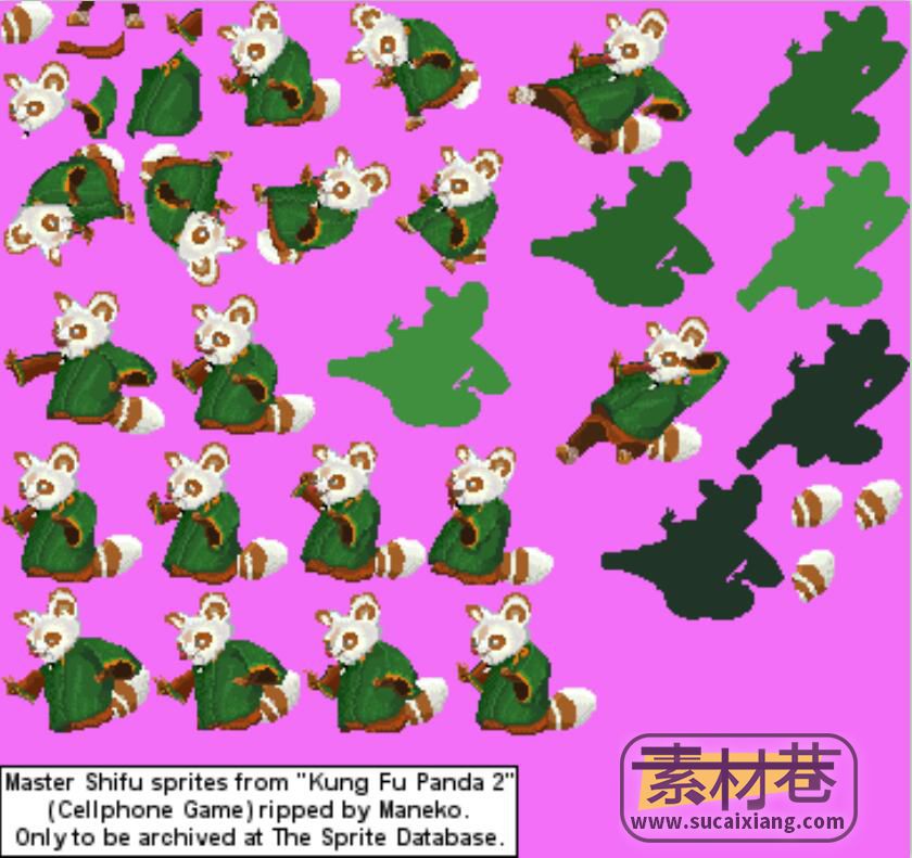 2D横版街机风功夫熊猫2角色格斗游戏素材