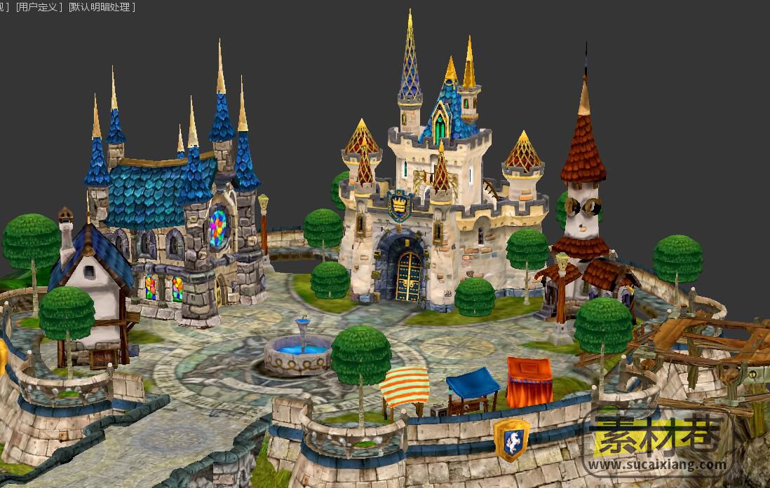 童话王国城堡游戏场景3D模型