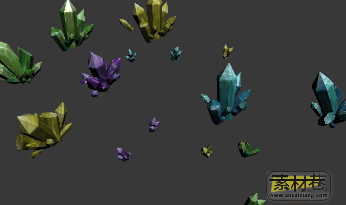 彩色水晶石3D模型