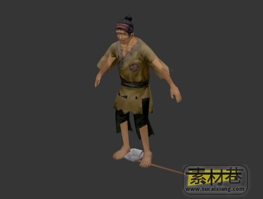乞丐3D游戏人物模型（带骨骼绑定）