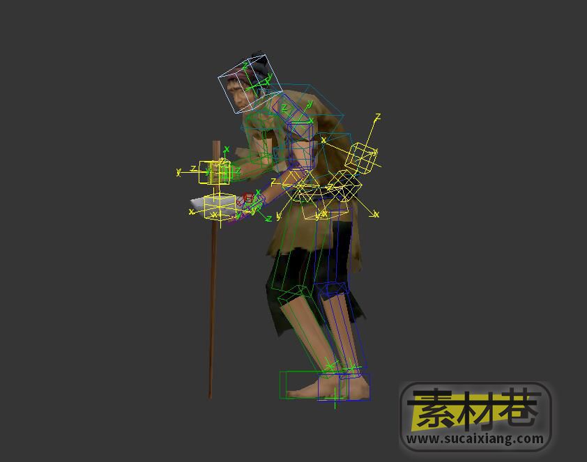 乞丐3D游戏人物模型（带骨骼绑定）