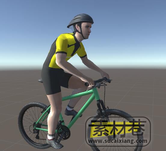一个国外骑行者和自行车3D动画模型