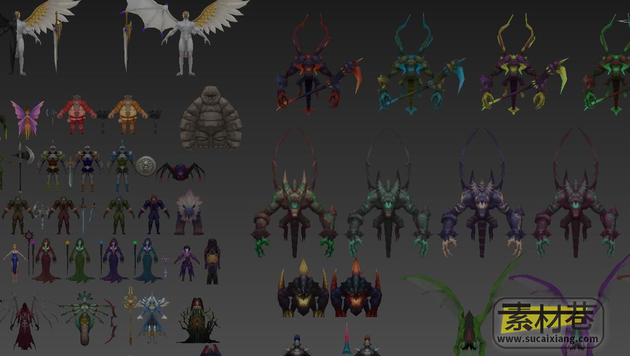 魔龙与勇士动作格斗游戏人物怪物武器3D模型合集