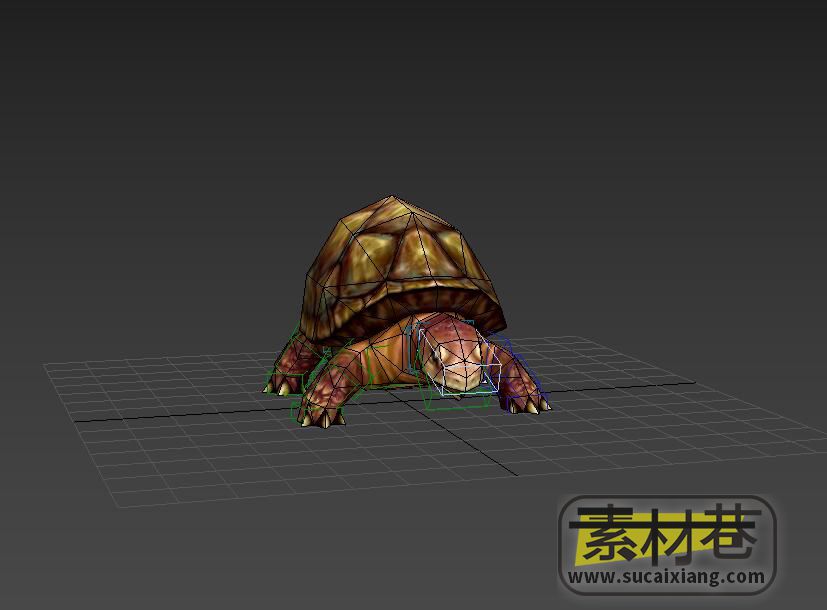 游戏山龟3D模型（带骨骼绑定）