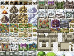 2D策略RPG游戏城镇村庄城堡山峰素材