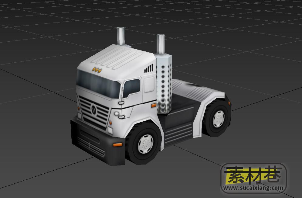 游戏重型卡车头3D模型