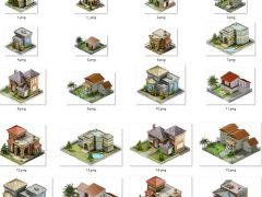 2.5D策略游戏现代房屋建筑素材