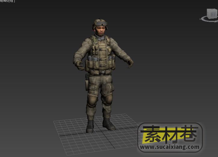 一个现代男士兵3D模型