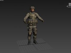 一个现代男士兵3D模型