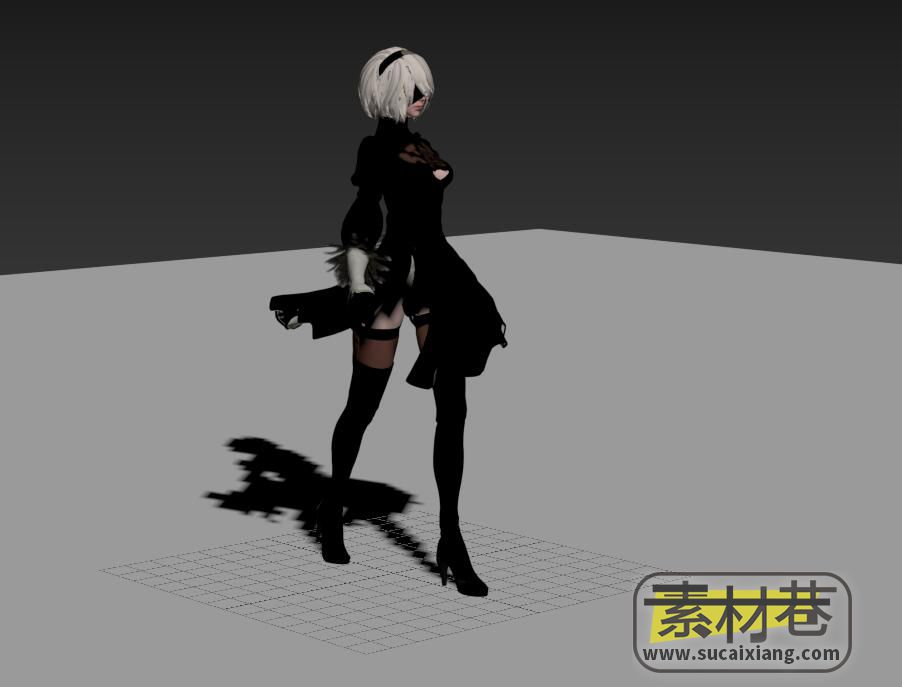 机械纪元游戏短发2B小姐姐3D模型