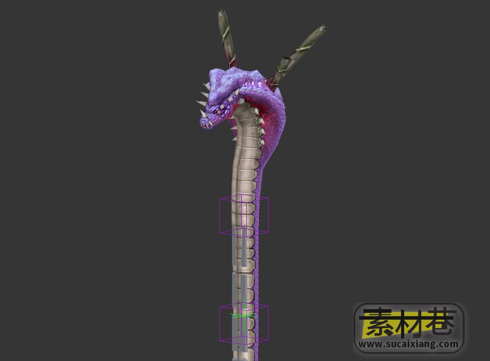 游戏五步蛇3D模型（带骨骼绑定）