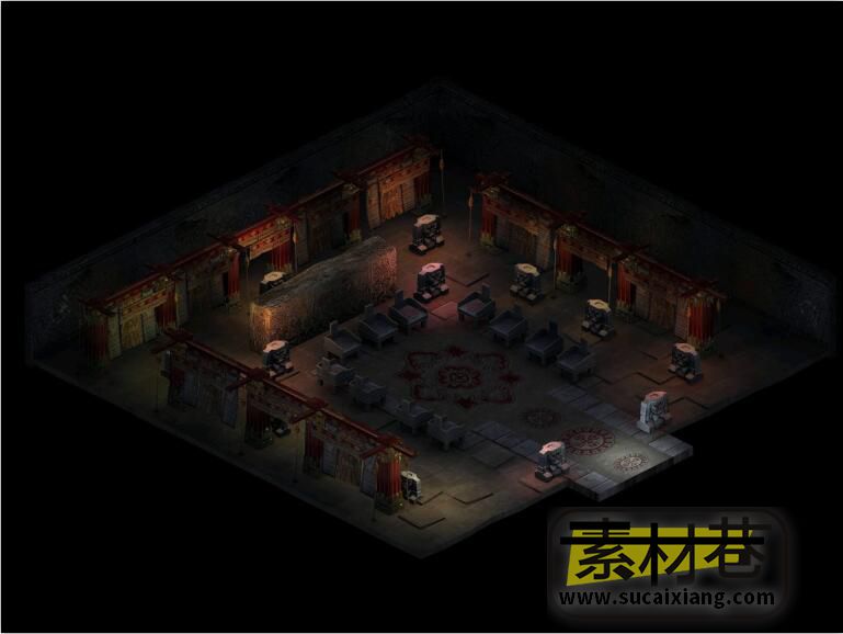 2D角色扮演游戏大话西游2室内与山川地建筑形场景素材