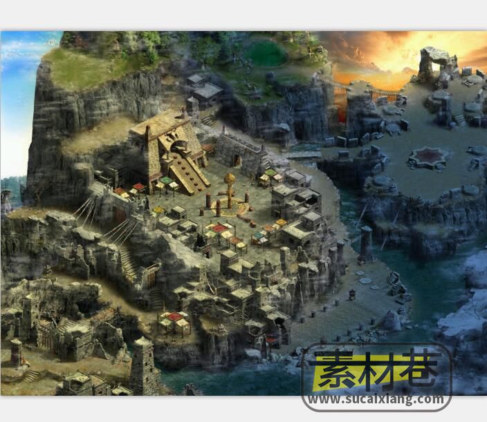 2D角色扮演游戏大话西游2室内与山川地建筑形场景素材