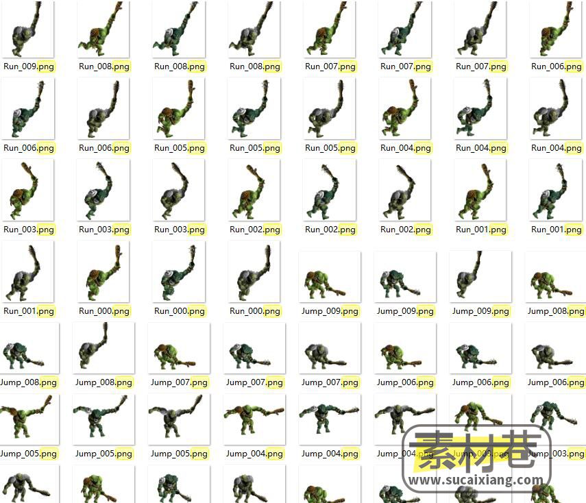 2d游戏兽人动作序列帧素材