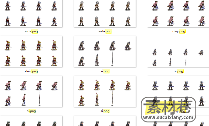 2D横版策略战争游戏角色动作素材