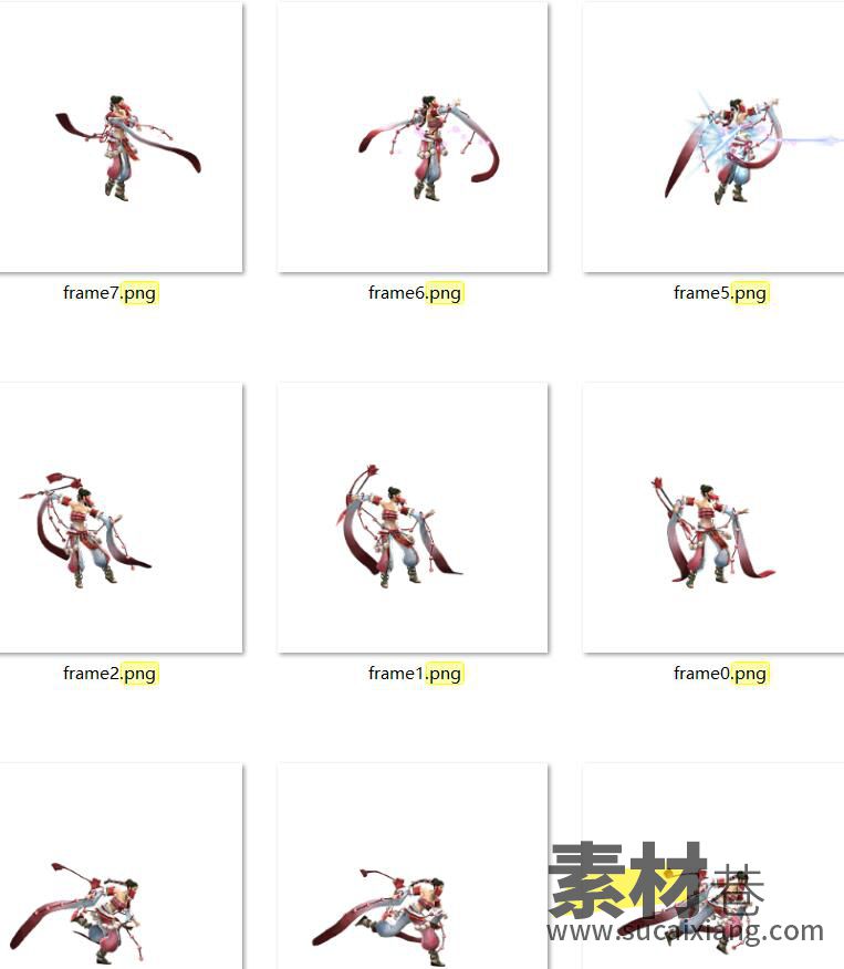 2D三国横版格斗类游戏人物角色序列帧素材