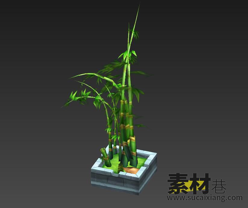 Q版卡通竹子模型