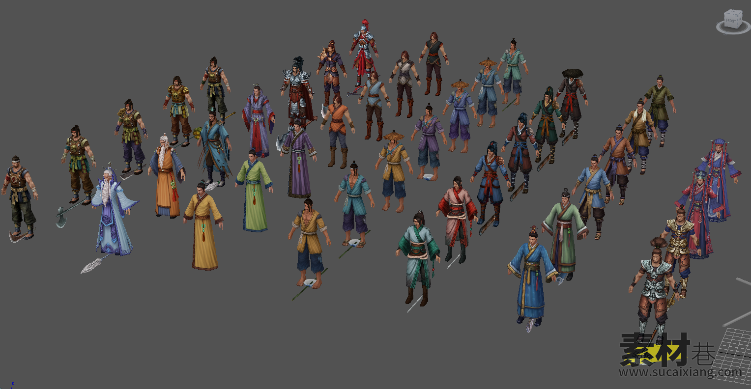 40多个古装游戏NPC人物角色模型集合