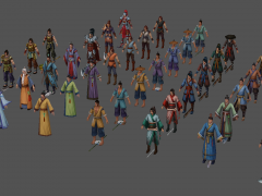 40多个古装游戏NPC人物角色模型集合