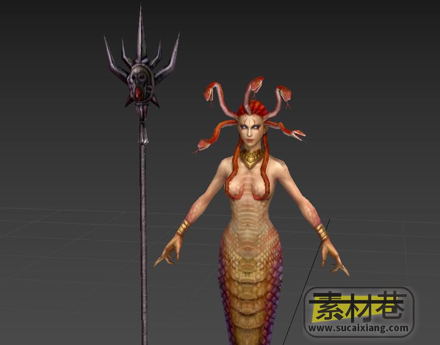 古希腊神话蛇发女妖美杜莎3D游戏模型