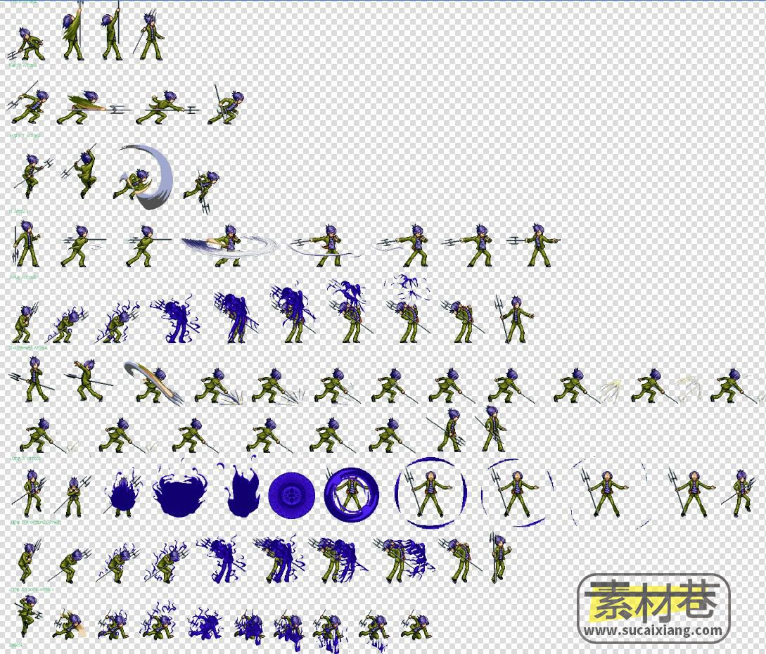 2D横版街机游戏人物动作格斗素材