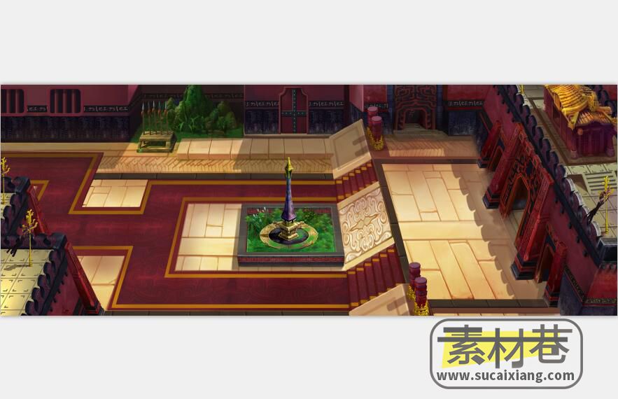 2D东方古风武侠修仙游戏横版地图场景素材