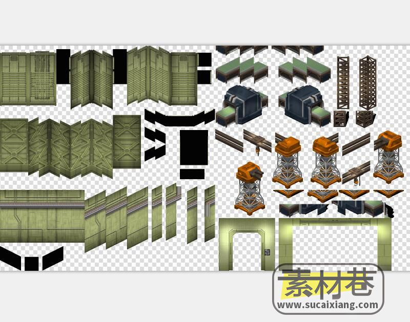 2D科幻机械风格游戏装甲之力地图场景素材