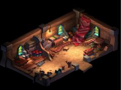 2.5DQ版立体风格RPG游戏室内场景素材