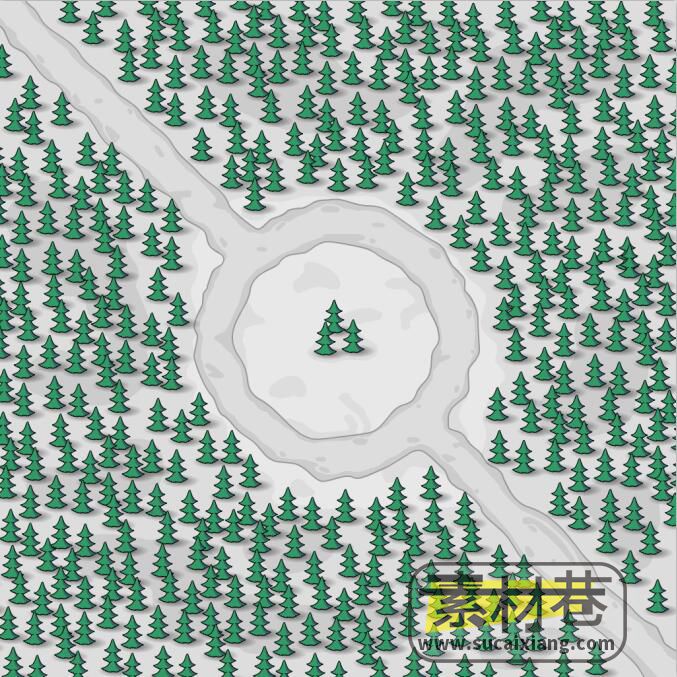 2d手绘野外田园树林塔防游戏地图场景素材