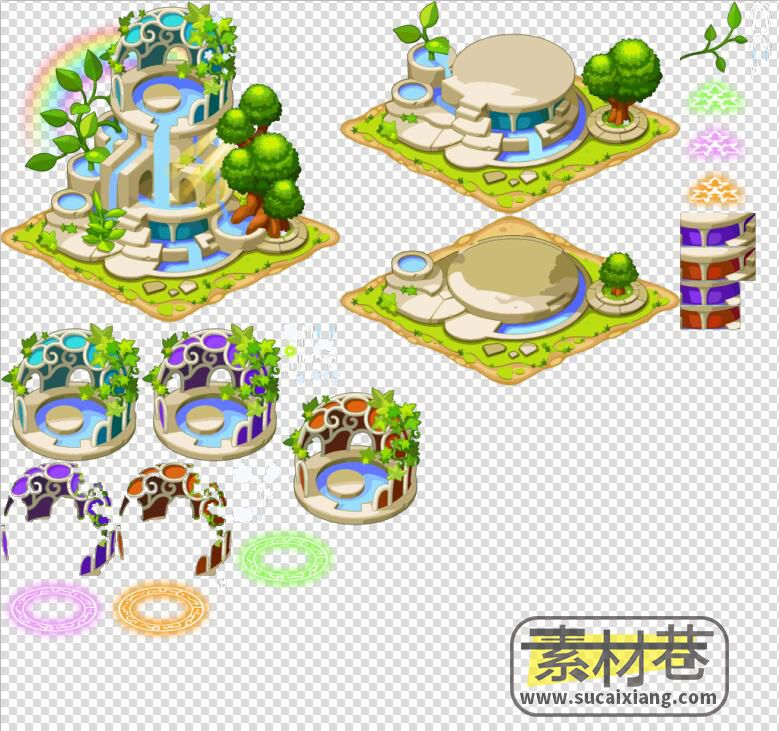 2D冒险岛村庄游戏素材