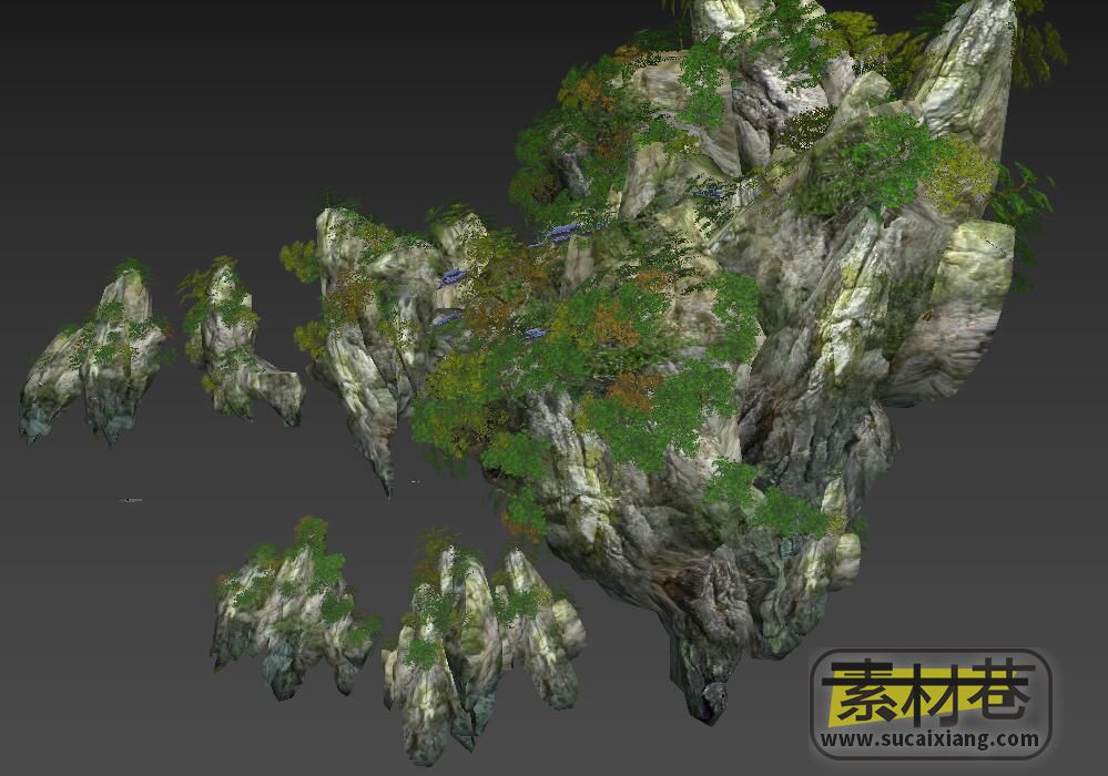游戏悬空仙山3D模型
