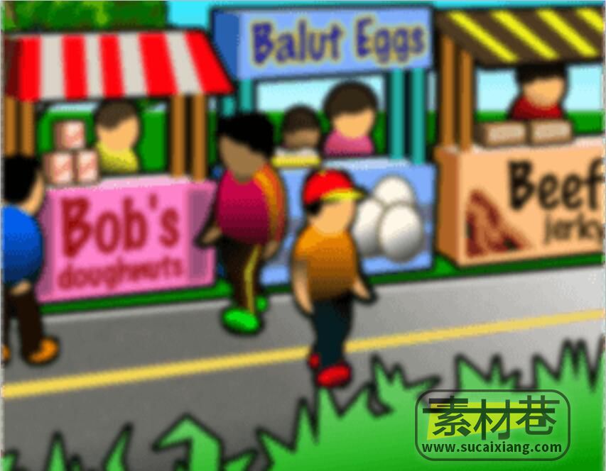 2d模拟经营游戏街道食品大亨素材