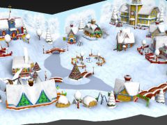 圣诞村庄雪景3D模型Christmas Village Kit v1.1