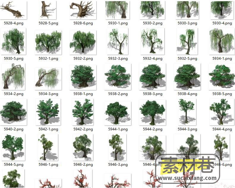 2.5D游戏各种树木素材