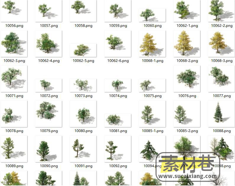 2.5D游戏各种树木素材